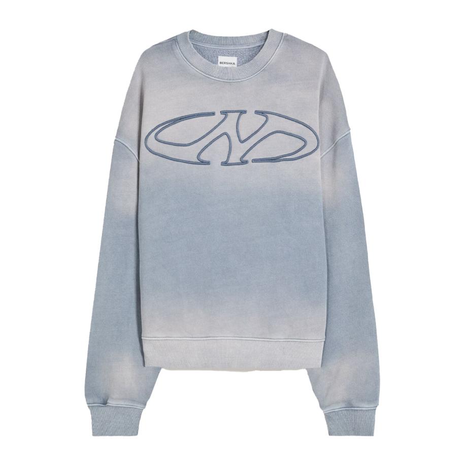 Bershka Bershka Sweatshirt duifblauw / pastelblauw / greige -
