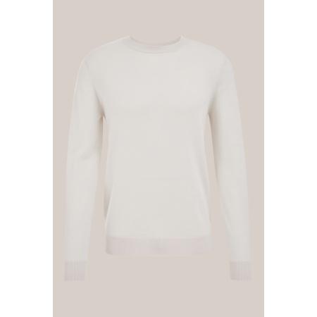 Fundamentals heren Slim fit trui van merinowol - Slim Fit - Gebroken wit - Merino wol - Maat: S