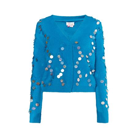 IZIA IZIA Gebreid vest royal blue/koningsblauw