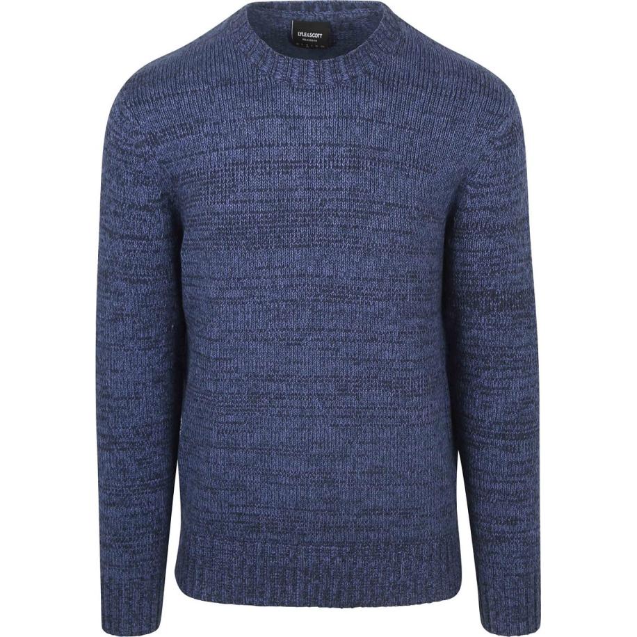 Lyle & Scott Pullover Melange Donkerblauw Blauw