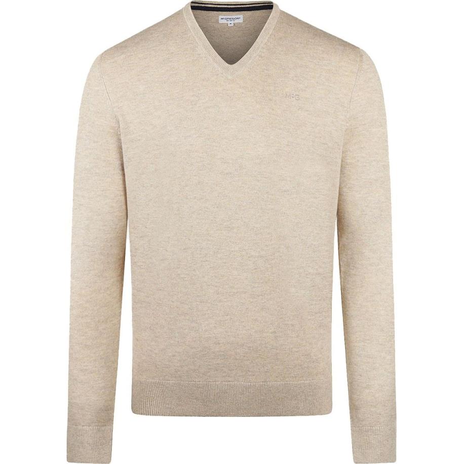 McGregor Trui Merino Blend V-Hals Sand Bruin