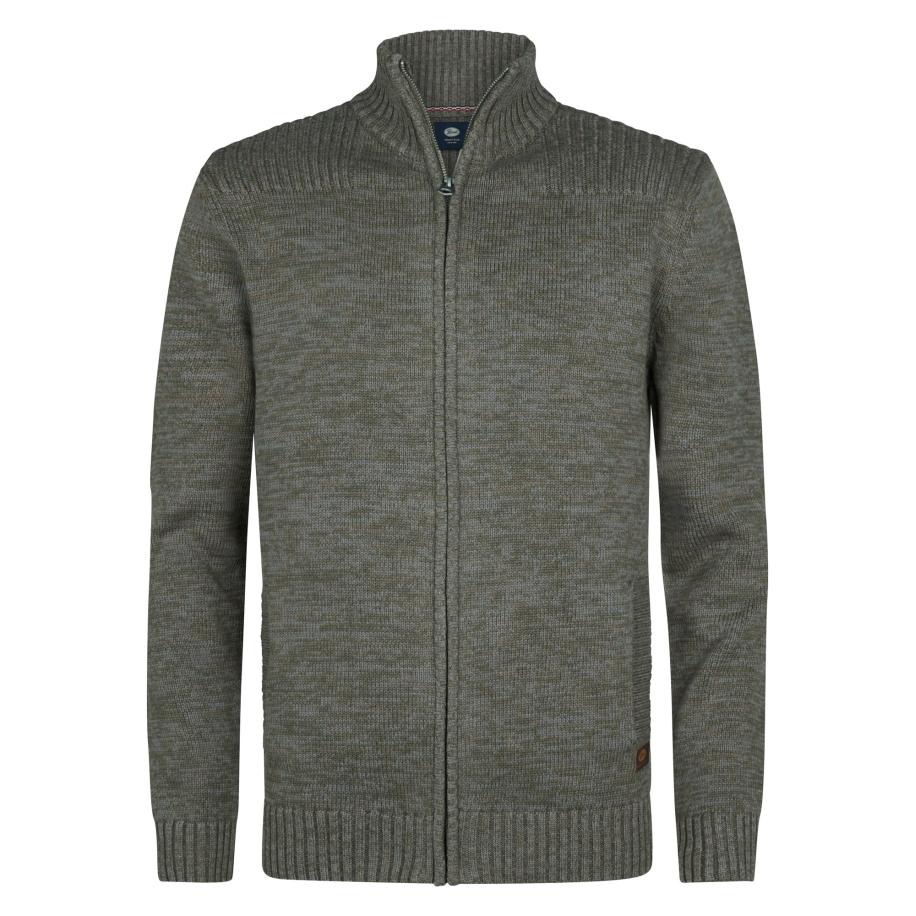 Petrol Industries Petrol Industries Gebreid vest Sleeping Bear donkergrijs -