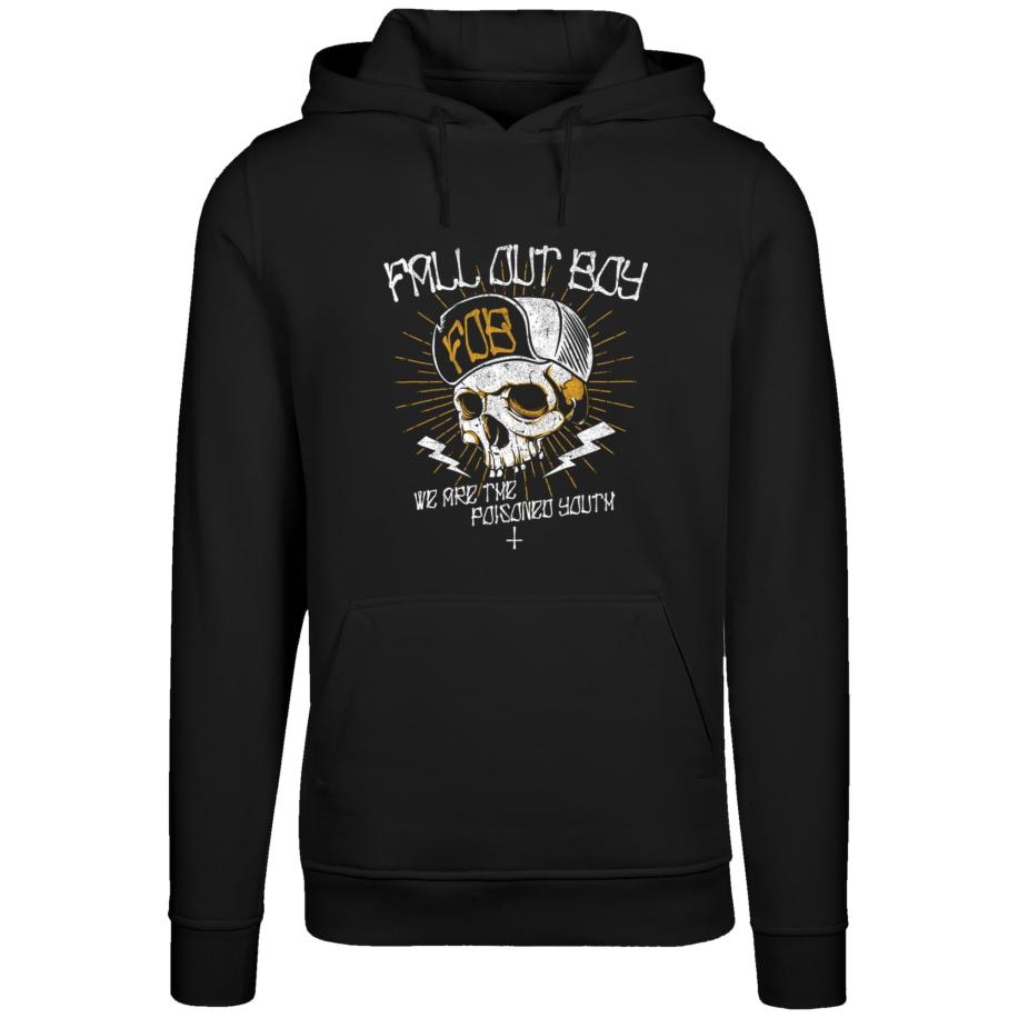 F4NT4STIC F4NT4STIC Sweatshirt Fall Out Boy Chest Youth Skull geel / zwart / wit -
