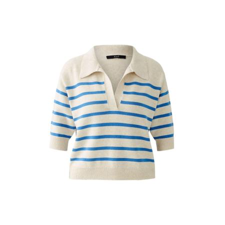 Oui OUI Trui blauw / offwhite