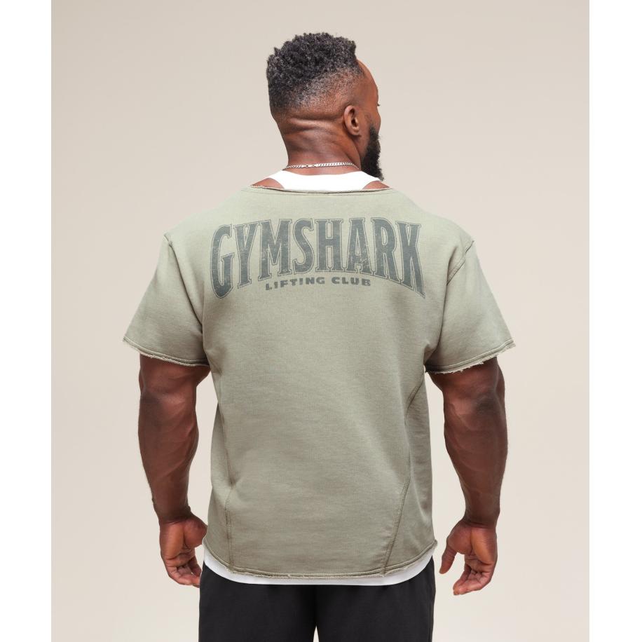 Gymshark Heritage Washed Rag Top Stone Grey Grijs