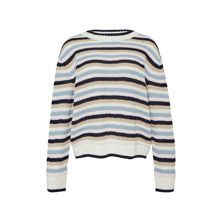 comma casual identity comma casual identity Trui camel / marine / duifblauw / wit -