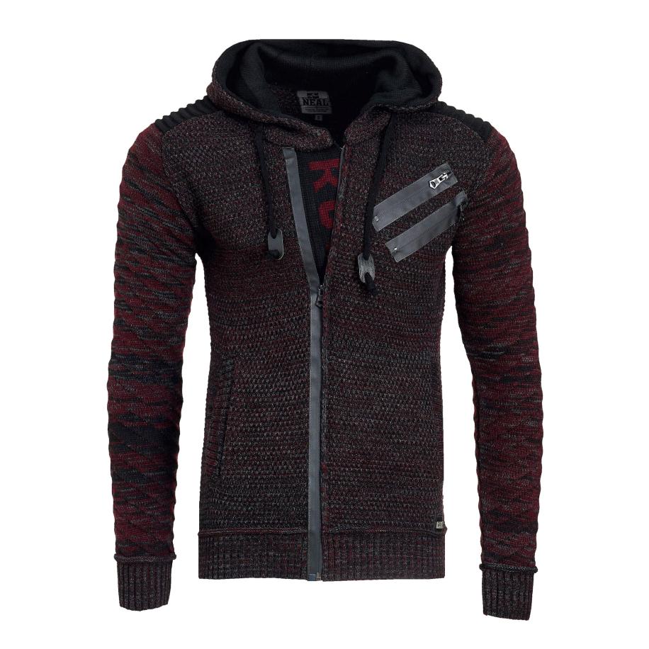 Rusty Neal Rusty Neal Gebreid vest grijs / bordeaux / zwart -