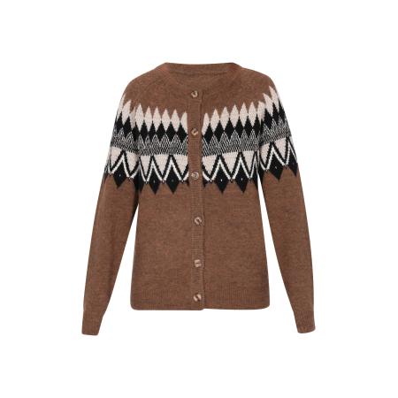 Usha usha FESTIVAL Gebreid vest bruin gemêleerd / groen / zwart / wit