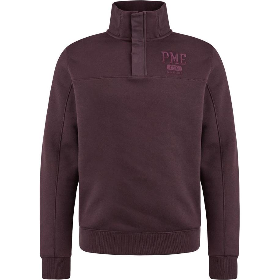 PME Legend Half Button Zip Trui Bordeaux Rood
