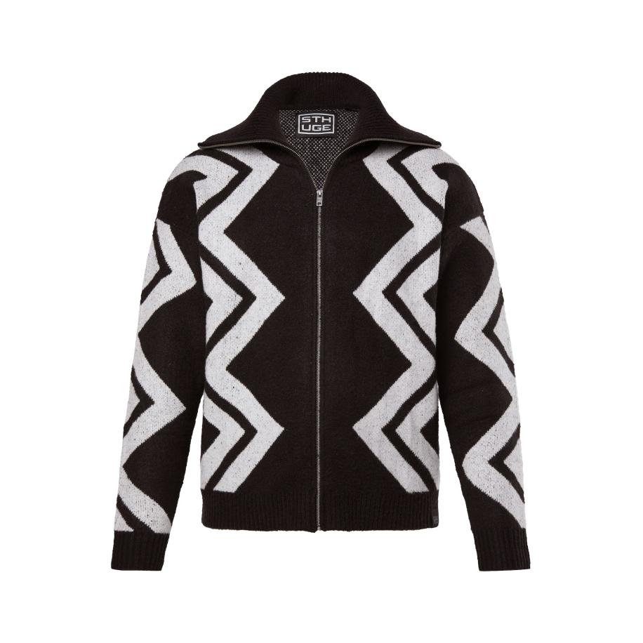 STHUGE STHUGE Gebreid vest zwart / wit -