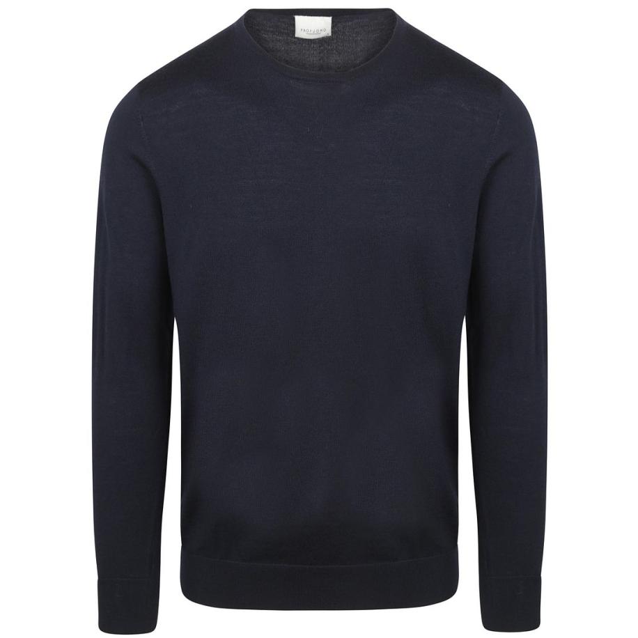 Profuomo Pullover Merinowol Navy Blauw