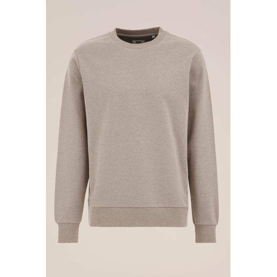 WE Fashion Heren regular fit sweater - Regular fit - Beige - Katoen - Maat: XS Bruin