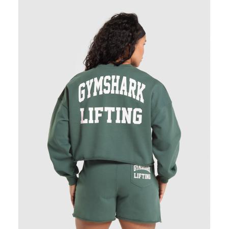 Gymshark Lifting Graphic Midi Sweatshirt Slate Teal
