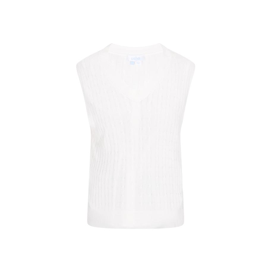 Usha usha BLUE LABEL Gebreide bodywarmer wit -