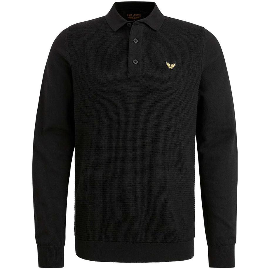 PME Legend Long Sleeve Poloshirt Zwart Zwart