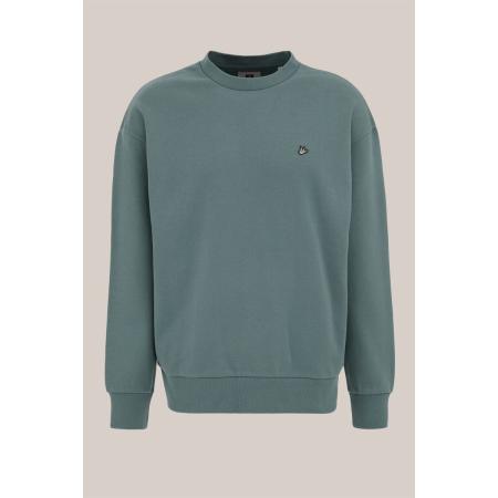 WE Fashion Heren oversized sweater - Oversized - Zeegroen - Katoen - Maat: XS