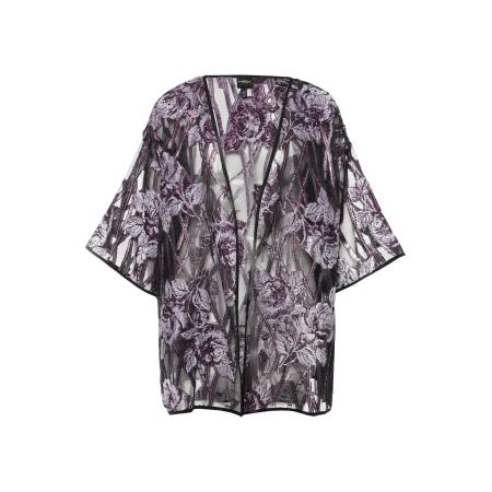 Ulla Popken Ulla Popken Kimono lila / zwart / transparant