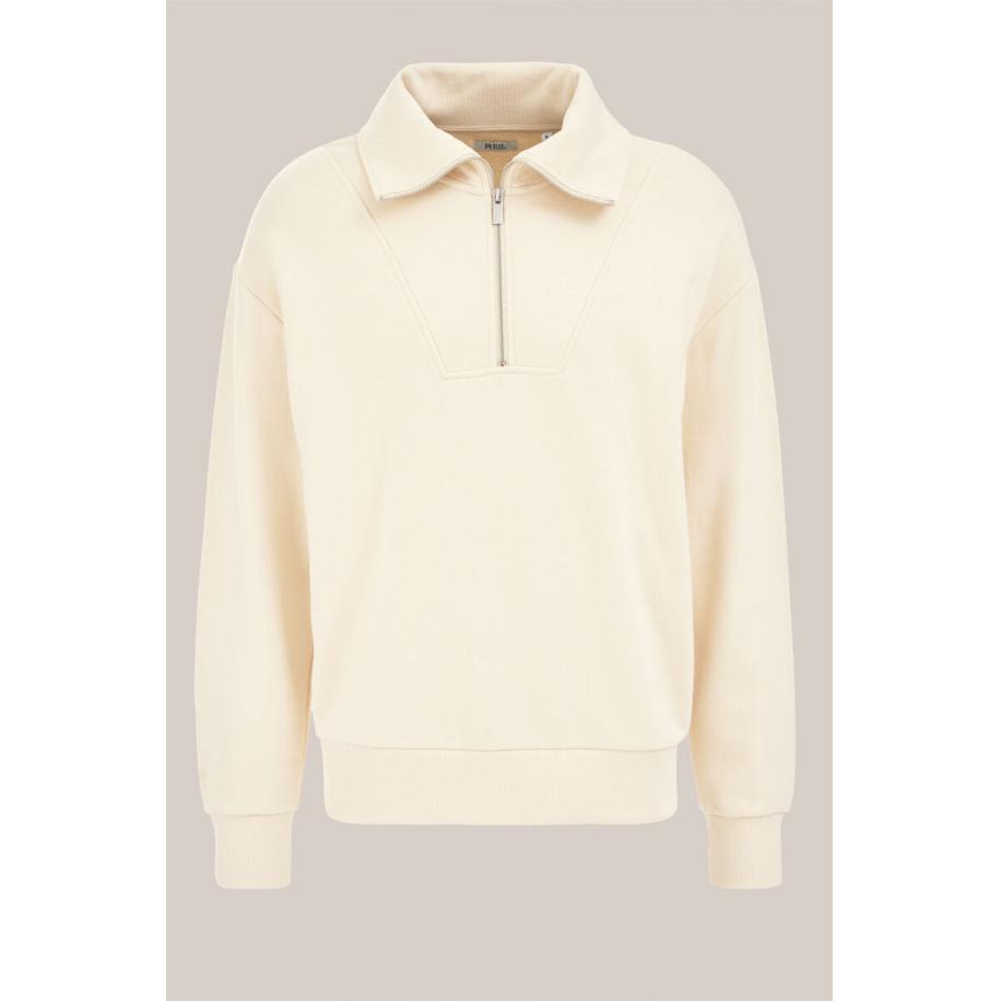 Blue Ridge heren regular fit trui met rits - Regular fit - Ecru - Katoen - Maat: XS Wit