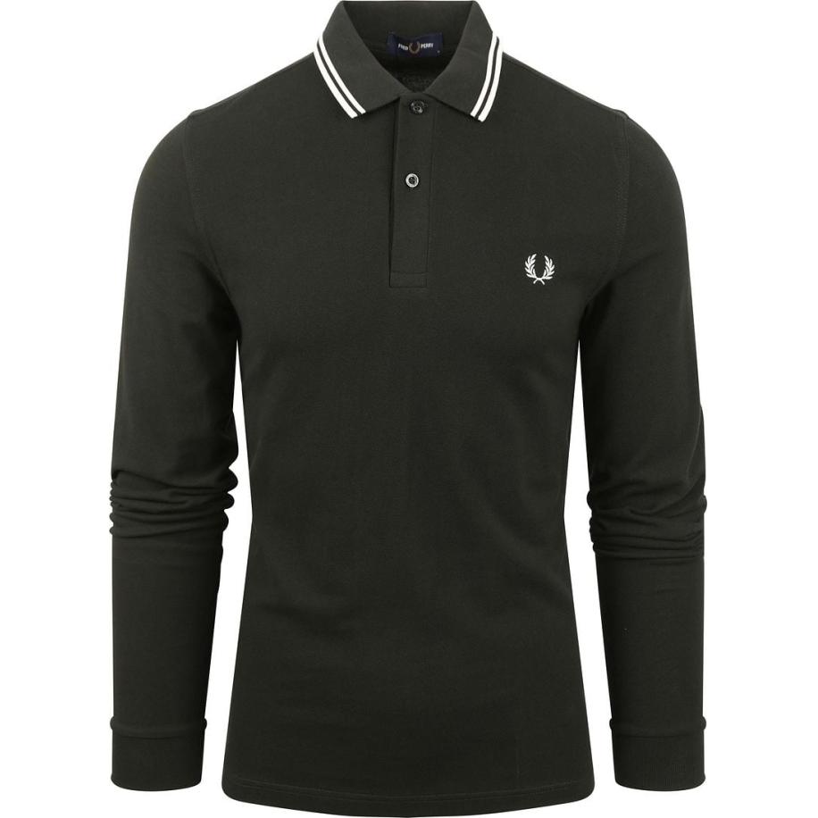 Fred Perry Longsleeve Polo Donkergroen T50 Groen