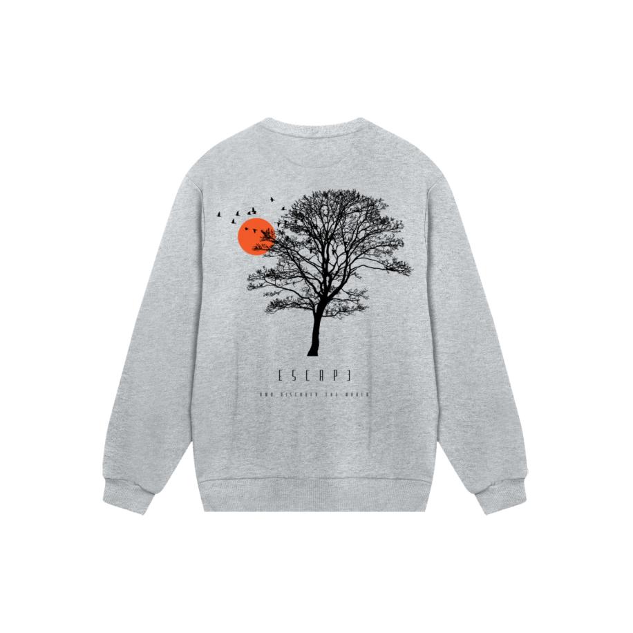 F4NT4STIC Sweatshirt Escape Discover the World Tree Birds grijs / oranje / zwart Grijs