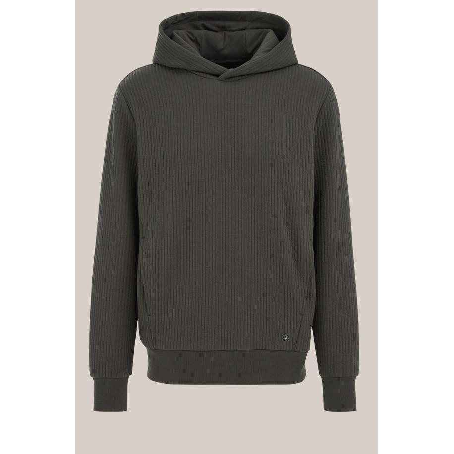 WE Fashion Heren regular fit hoodie met structuur - Regular fit - Donkergroen - Maat: XS Groen