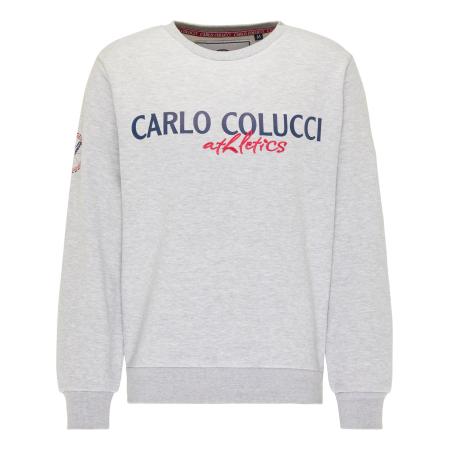 carlo colucci Carlo Colucci Sweatshirt Contini navy / grijs gemêleerd / rood