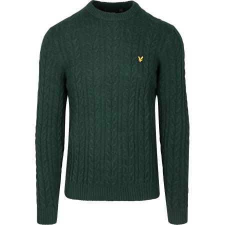 Lyle & Scott Cable Pullover Donkergroen