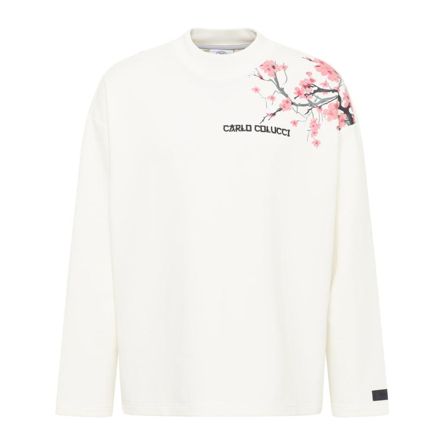 carlo colucci Carlo Colucci Sweatshirt Dragogna oudroze / zwart / wit -