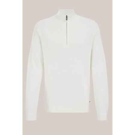 Van Gils heren trui met rits - Gebroken wit - Merino wol - Maat: XXL