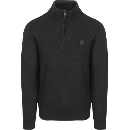 Petrol Half Zip Pullover Melange Navy