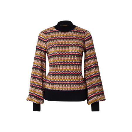 King Louie King Louie Trui Maya Turtle beige / groen / lila / zwart