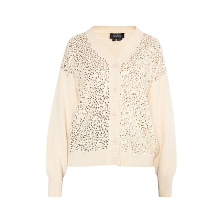 Usha usha BLACK LABEL Gebreid vest Nowles crème / goud