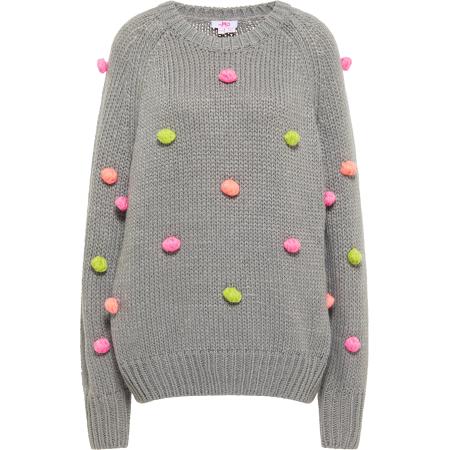 MYMO MYMO Trui grijs / kiwi / koraal / pink