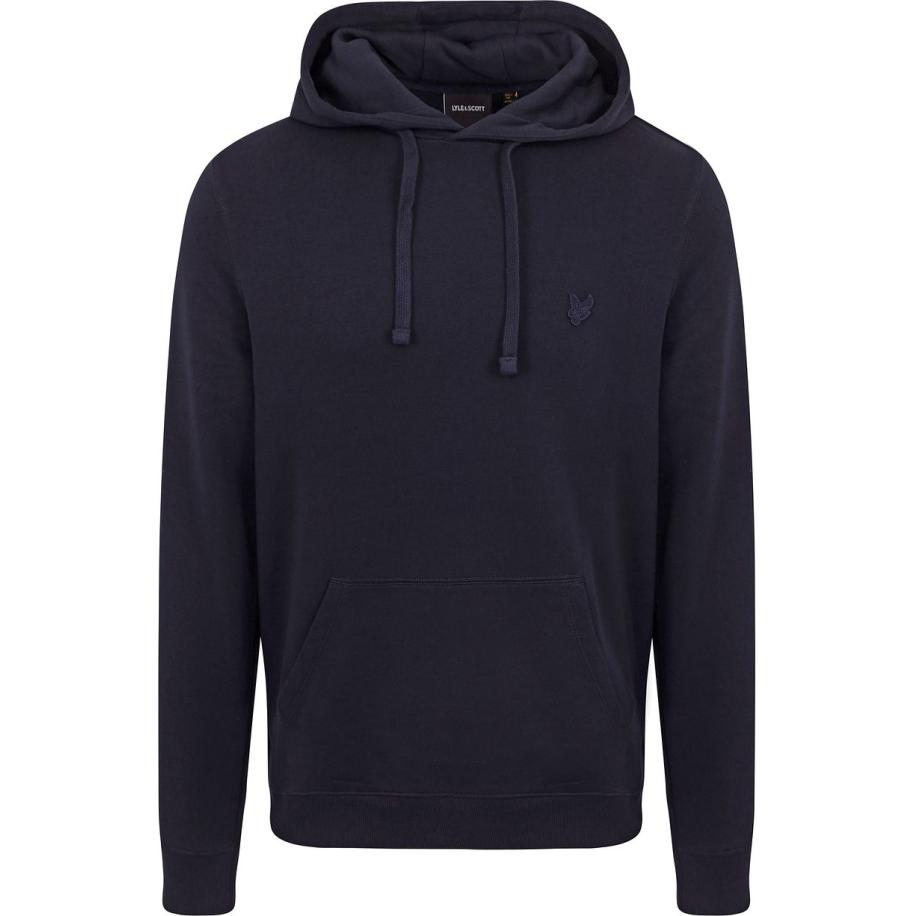 Lyle and Scott Hoodie Tonal Navy Blauw