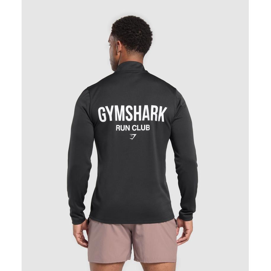 Gymshark Running Dept. 1/4 Zip Black Zwart
