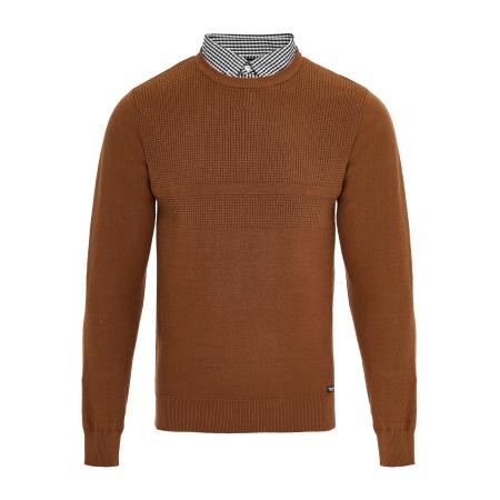 Threadbare Threadbare Trui Andy roestbruin / zwart / wit