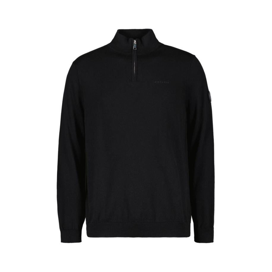 Airforce Knitwear Quarter Zip Zwart