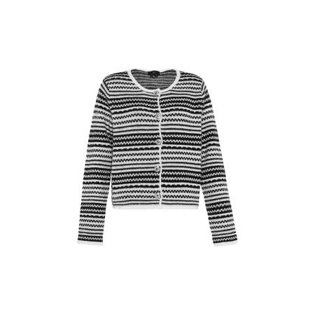 Faina faina Gebreid vest zwart / natuurwit