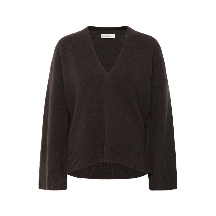 My Essential Wardrobe My Essential Wardrobe Trui HuxiMW donkerbruin -