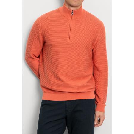 OLYMP Casual Coltrui zalm, Gestructureerd