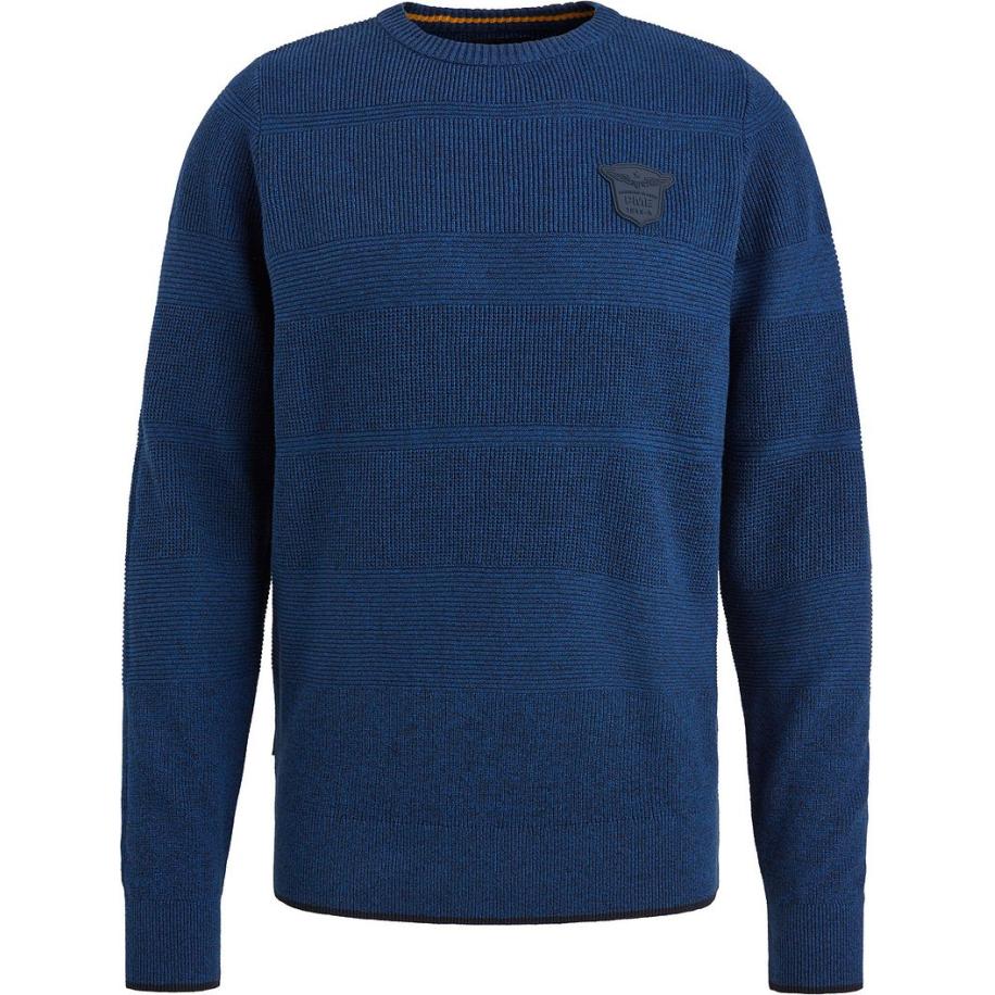 PME Legend Trui Badge Kobaltblauw Blauw