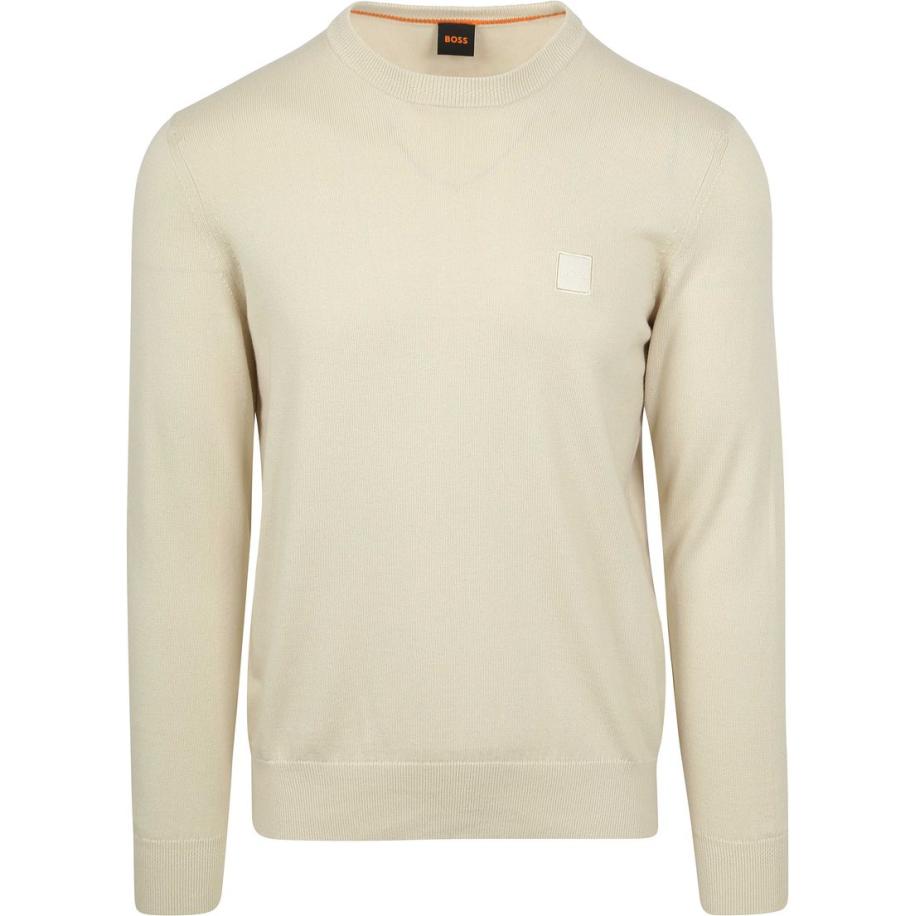 BOSS Pullover Kanovano Ecru Bruin