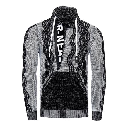 Rusty Neal Rusty Neal Trui grijs gemêleerd / zwart / wit