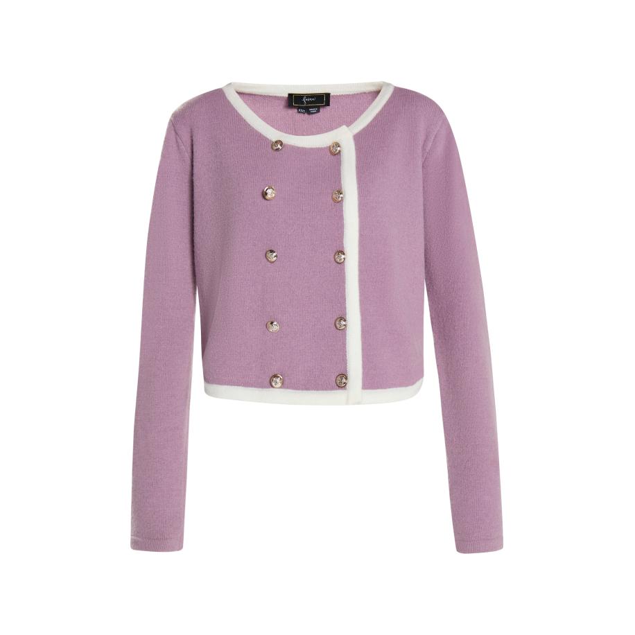 Faina faina Gebreid vest mauve / wit -