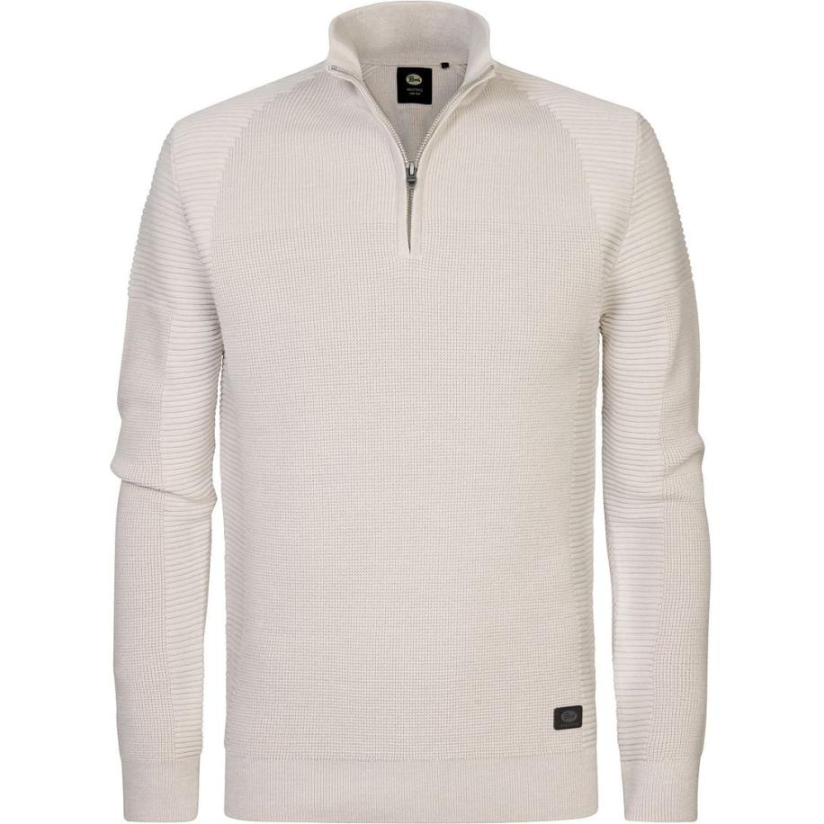 Petrol Half Zip Pullover Ecru Bruin