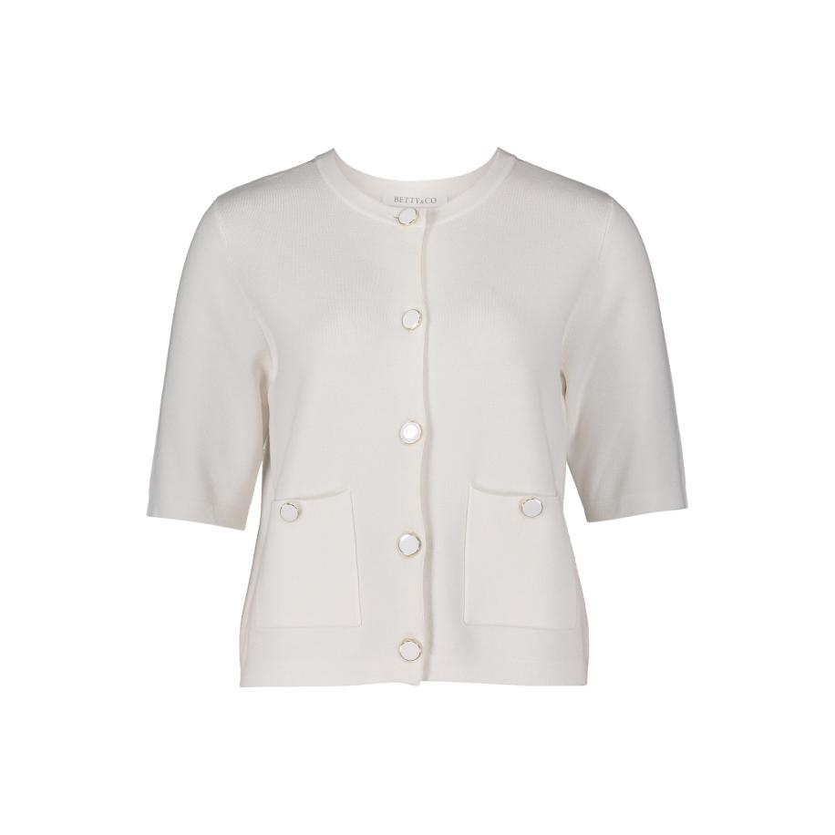 Betty & Co Betty & Co Gebreid vest crème -