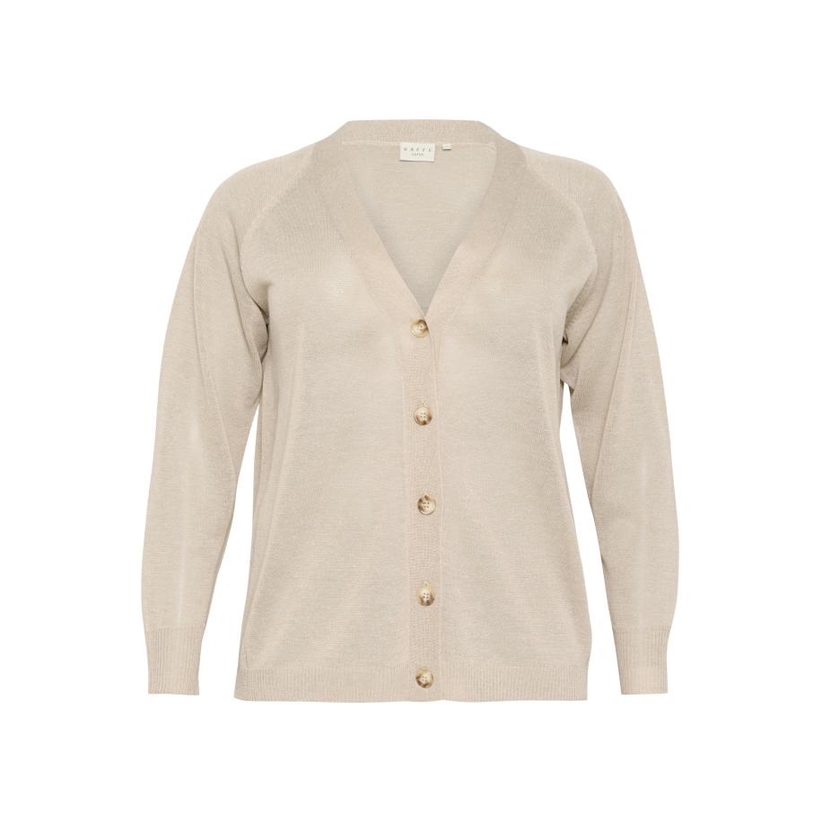 Kaffe KAFFE CURVE Gebreid vest beige gemêleerd -