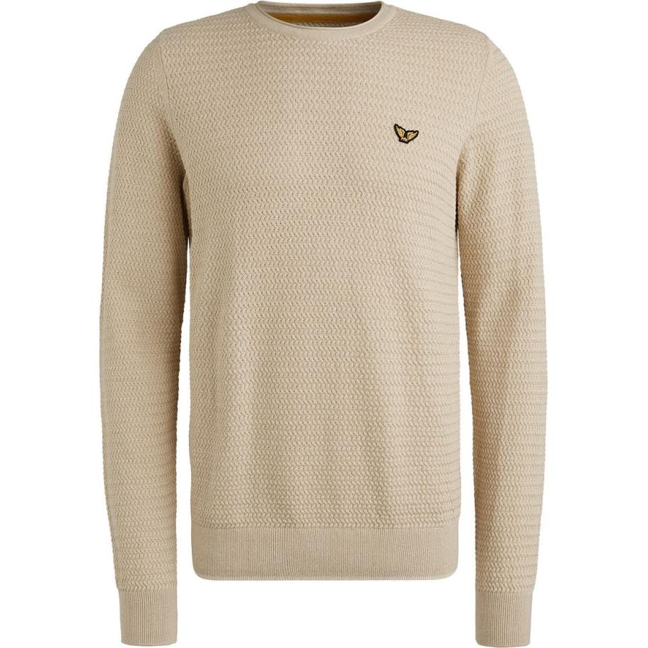 PME Legend Trui Mouliné Ecru Bruin