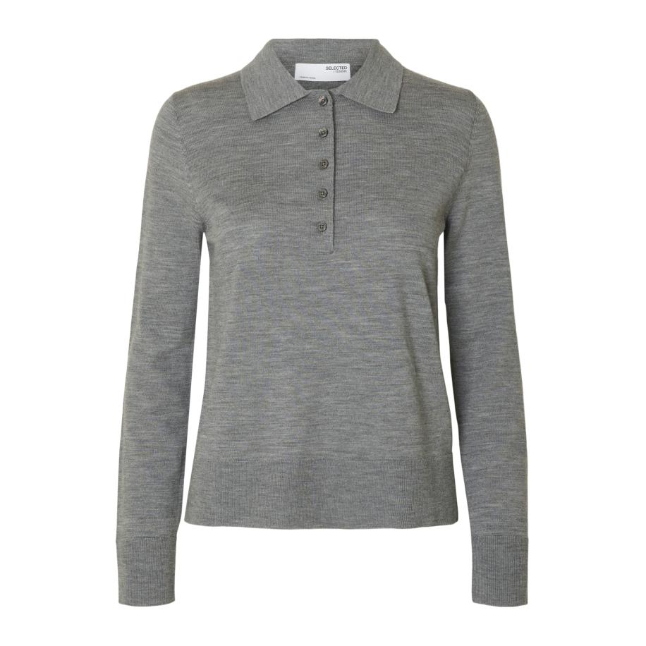 Selected SELECTED Trui SLFTHEA grijs gemêleerd -