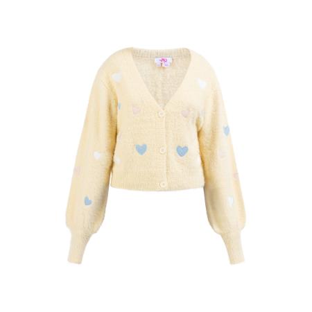 MYMO MYMO Gebreid vest Biany blauw / lichtgeel / pink / wit